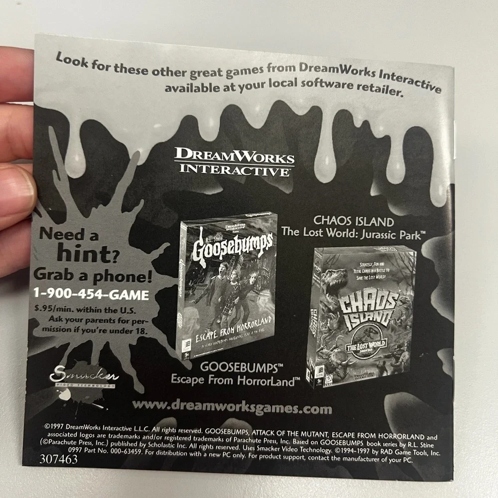 Vintage Goosebumps Attack of the Mutant 1997 CD-Rom Video Game PC